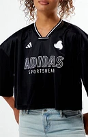 adidas Black Tiro Q2 Oversized Cropped T-Shirt