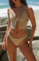 Pacsun Tan Orla Eyelet Scoop High Cut Bikini Bottom