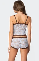 Edikted Dee Pointelle Sheer Lace Tank Top
