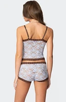 Edikted Dee Pointelle Sheer Lace Tank Top