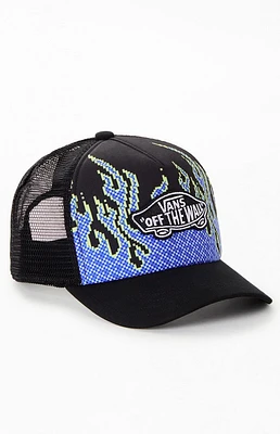 Vans Kids Pixel Flame Trucker Hat