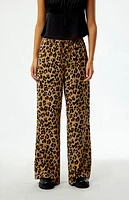 Pacsun Leopard Pull-On Wide Leg Pants