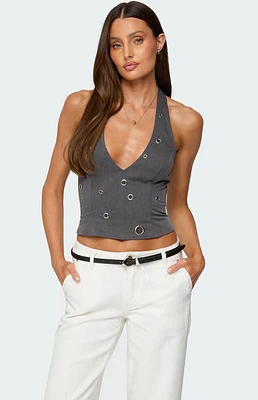 Edikted Sakura Grommet Halter Top