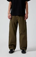 Pacsun Stretch Olive Baggy Carpenter Pants
