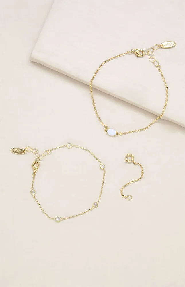 Opal & Crystal Gold Bracelet