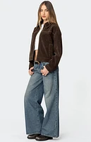 Edikted Memphis Studded Faux Suede Jacket