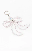 LA Hearts Beaded Bow Bag Charm Keychain