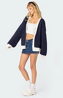 Edikted Contrast Chunky Knit Cardigan