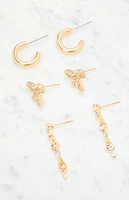 LA Hearts 3 Pack Luna Earrings