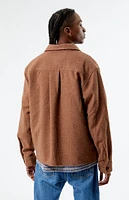 PacSun Brown Oversized Wooly Solid Shacket