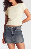 Pacsun Dark Indigo Mid Rise Denim Mini Skirt