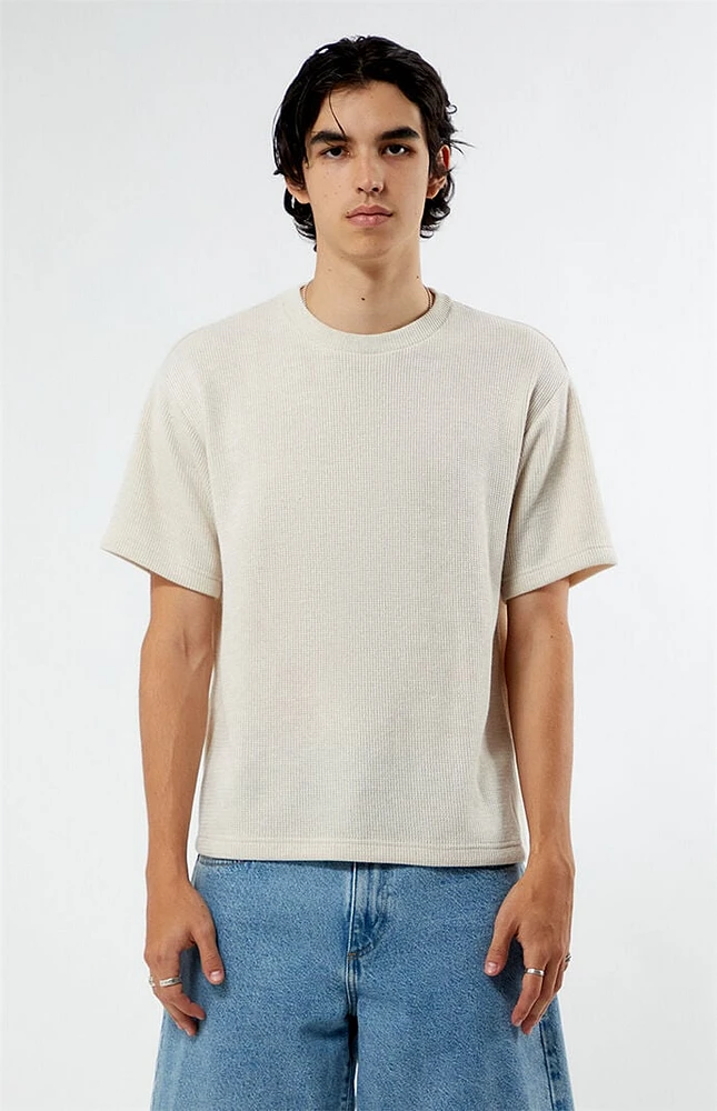 PacSun Cream Grain Knit Oversized T-Shirt