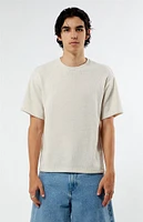 PacSun Cream Grain Knit Oversized T-Shirt