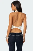 Edikted Twister Backless Knit Halter Top