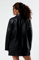 Glamorous Faux Leather Longline Jacket