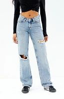 PacSun Medium Indigo Ripped V Dip '90s Boyfriend Jeans