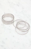 LA Hearts Textured Bangle Set