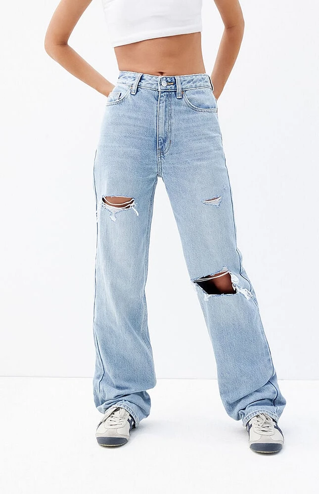 PacSun Light Indigo Ripped '90s Boyfriend Jeans