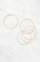 LA Hearts Textured Bangle Set