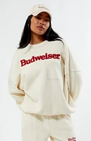 Budweiser By PacSun Simple Stitch Pocket Crew Neck Sweatshirt