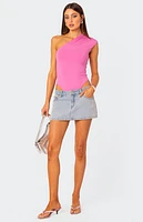 Edikted Tabby Gathered One Shoulder Bodysuit