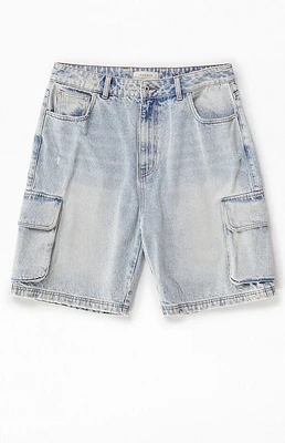 Pacsun Light Indigo Baggy Cargo Denim Shorts
