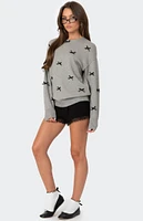 Edikted Satin Bow Oversized Sweater