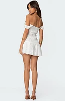 Edikted Jill Eyelet Drop Waist Mini Dress