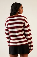 LA Hearts Striped V-Neck Sweater