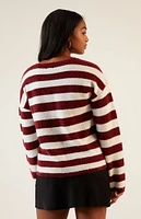 LA Hearts Striped V-Neck Sweater