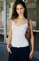 John Galt Black & White Tiffany Floral Tank Top