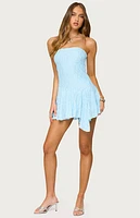 Edikted Elaia Asymmetric Strapless Lace Mini Dress