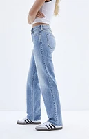 PacSun Jordyn Stretch Medium Indigo Low Rise Straight Leg Jeans