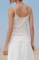 John Galt Pink & White Striped Bow Skylar Tank Top