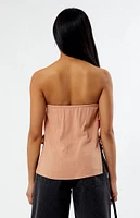 LA Hearts Lace-Up Bow Tube Top