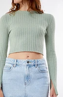 24 COLOURS Green Ribbed Pullover Sweater