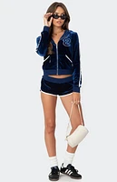 Edikted 08 Velour Zip Up Hoodie