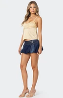 Edikted Double Belted Denim Bubble Skort