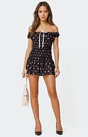 Edikted Jonie Scrunch Polka Dot Mini Dress