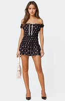 Edikted Jonie Scrunch Polka Dot Mini Dress