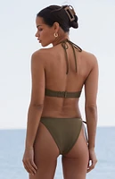 PacSun Eco Green Mara Beaded Halter Bikini Top