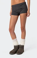 Edikted Cecelia Fold Over Knit Shorts