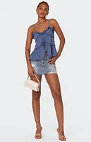 Edikted Juniper Tie Front Ruffled Tank Top