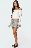 Edikted Gia Ruffled Off Shoulder Top