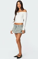 Edikted Gia Ruffled Off Shoulder Top