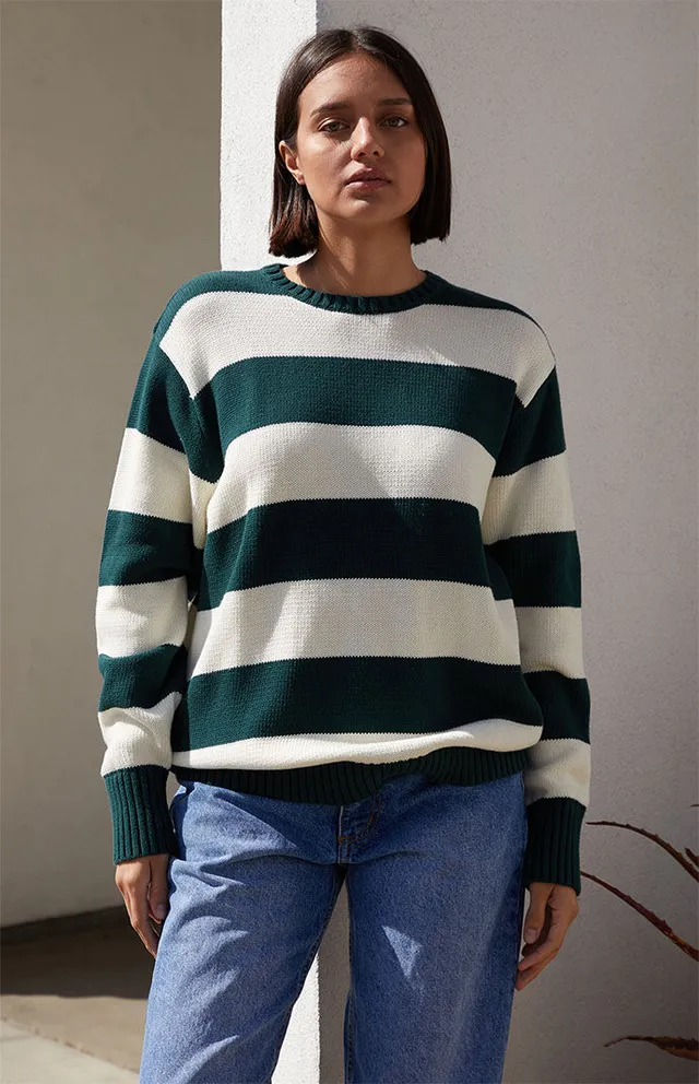 John Galt Black & White Striped Brianna Sweater