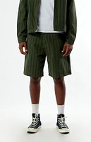 Obey Striped Baggy Denim Shorts