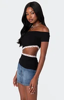 Edikted Annaise Off Shoulder Cut Out Top