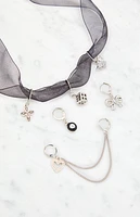 LA Hearts Black Charm Shoe Laces