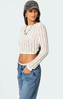 Edikted Twisted Back Textured Knit Top